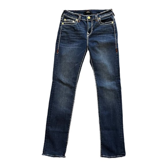 TRUE RELIGION BILLIE BIG T STITCH STRAIGHT JEAN - WOMENS - SIZE 29. - Picture 2 of 5